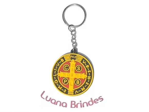 Chaveiro Santo Emborrachado 5,8cm Pacote com 4 Unidades