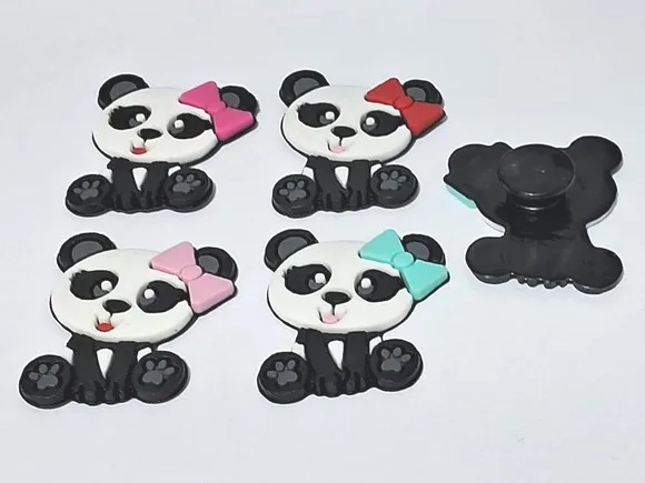 Ponteira P/lápis Panda Emborrachado Pacote com 8 Unidades