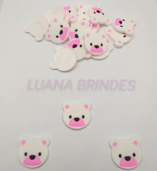 Aplique Carinha de Urso Emborrachado - Pct com 6 Unidades