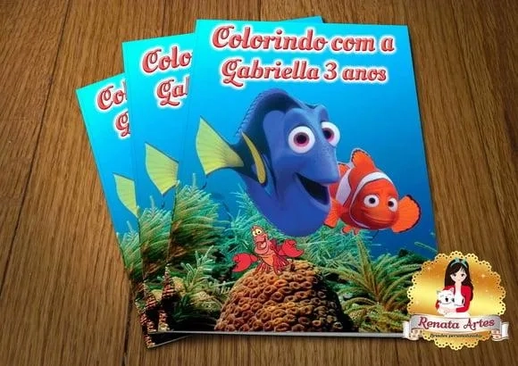 Revista de Colorir com Giz Procurando Nemo