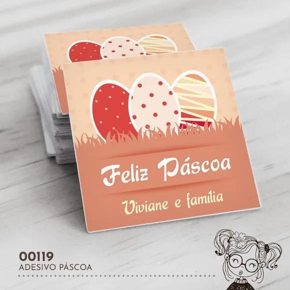 Adesivo Quadrado Páscoa - 00119