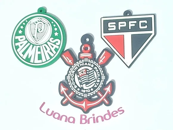 Pingente Time Emborrachado Pacote com 6 Unidades