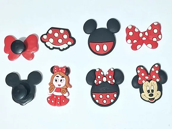 Pins para Crocs Minnie Emborrachado Pacotes com 6 Unidades