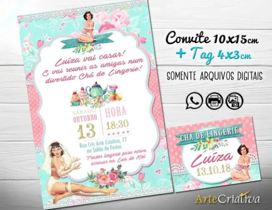 CONVITE DIGITAL C/TAG Chá de Lingerie