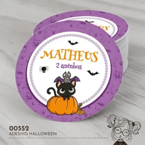 Adesivo Redondo Halloween - 00552