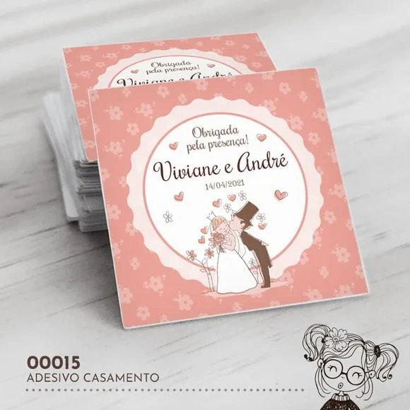 Adesivo Quadrado Casamento - 00015
