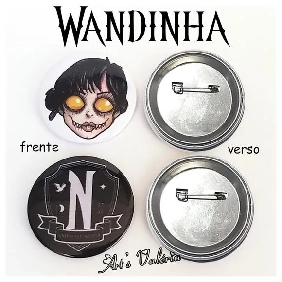 Bóton Wandinha Addams - Wednesday - Valor Unitário