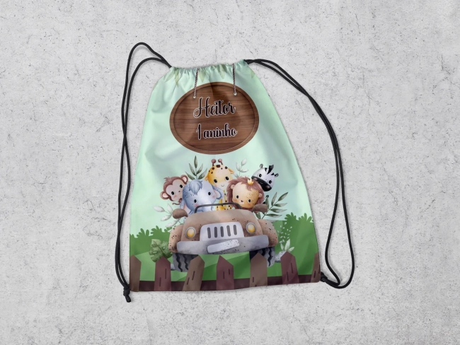 Mochilinha Personalizada para lembrancinhas Safari
