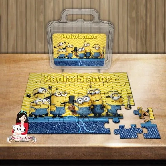 Quebra Cabeça Personalizado na Maleta Minions