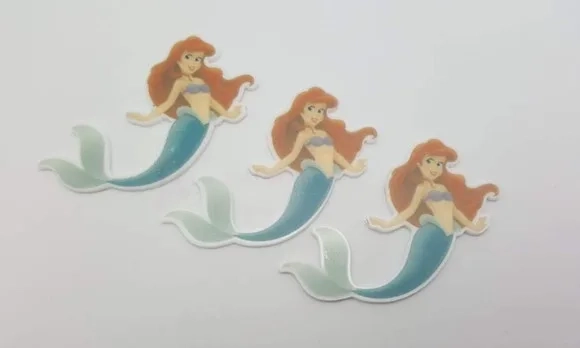 Aplique da Princesa Ariel em Acrílico UV com 5cm
