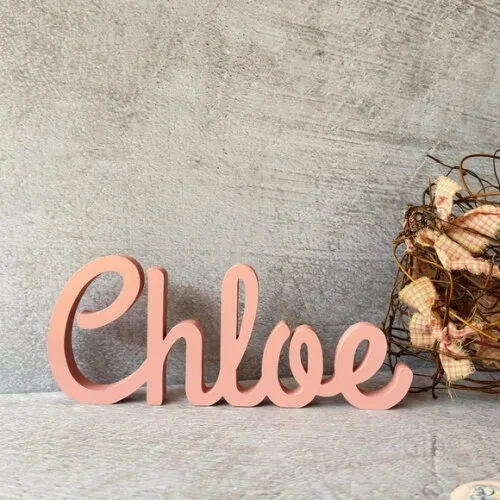 Linha Cursiva -letras Decorativas em mdf Quarto de Bebê