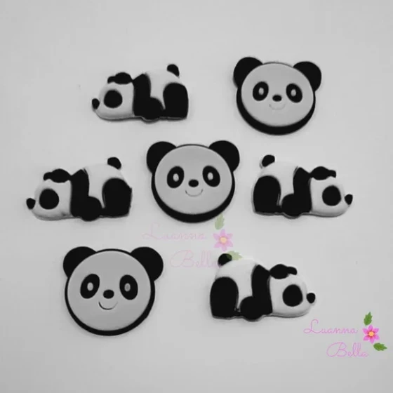 Apliques Emborrachados Modelos Panda - pct c/7 unidades