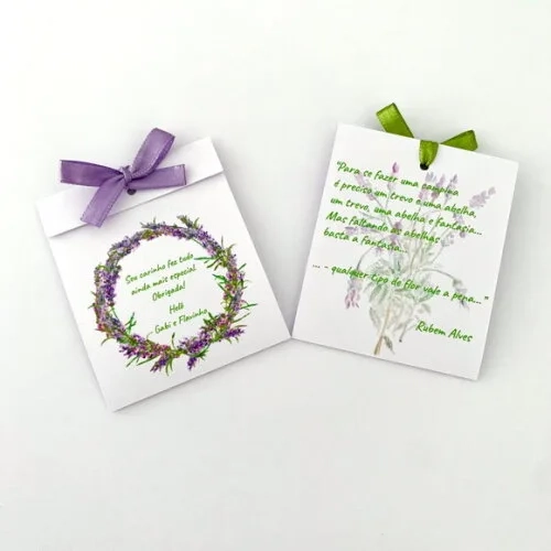 Lembrança Maternidade Sementinha Amor perfeito Lavanda