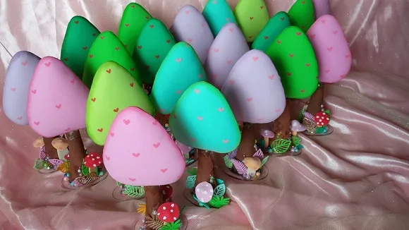 Kit 20 Árvores Enfeite Festa Infantil Bosque Encantado