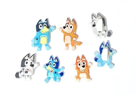 Aplique Bluey para Tênis Emborrachado Pacote com 5 Unidades