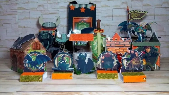 Kit 60 Lembrancinhas Como Treinar o Seu Dragão