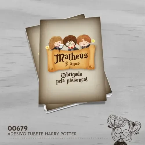 Adesivo Tubete Harry Potter - 00679
