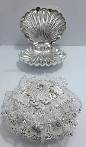 Concha Prata de Abs - 5cm - Pacote com 4 Unidades
