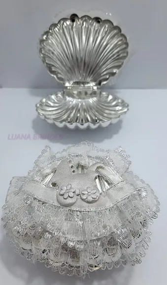 Concha Prata de Abs - 5cm - Pacote com 4 Unidades