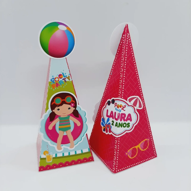 PEGUE E MONTE - Kit Festa POOL PARTY MENINA - Decoração de Festa - Caixinhas Personalizadas