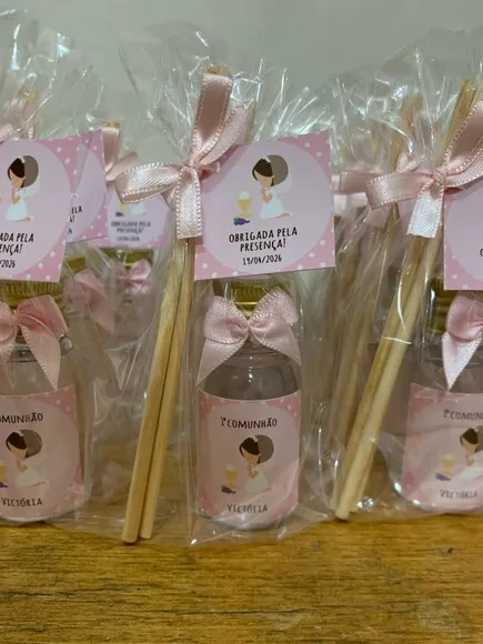 Lembrancinha p/ 1 Comunhão Aromatizador Rosa