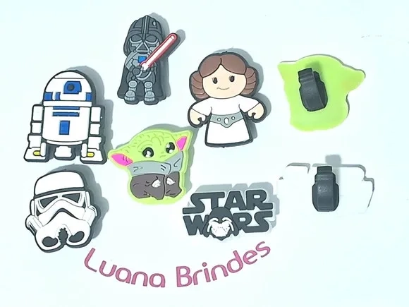 Pins para Cadarço Star Wars Emborrachado Pacote 6 Unidades