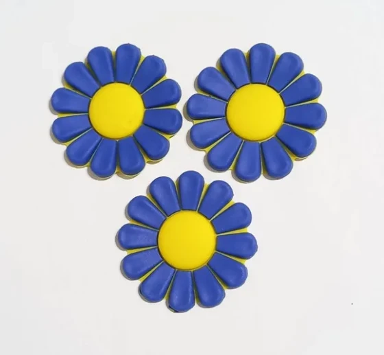 Aplique Flor Azul 4 cm Emborrachado - 6 Unidades