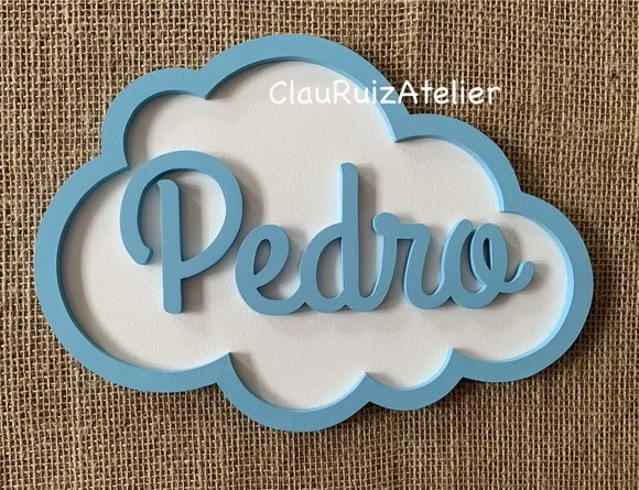Porta de Maternidade Nuvem com Nome