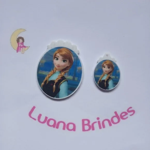 Kit Princesa Ana Aplique e Pingente de acrílico 3 Kits