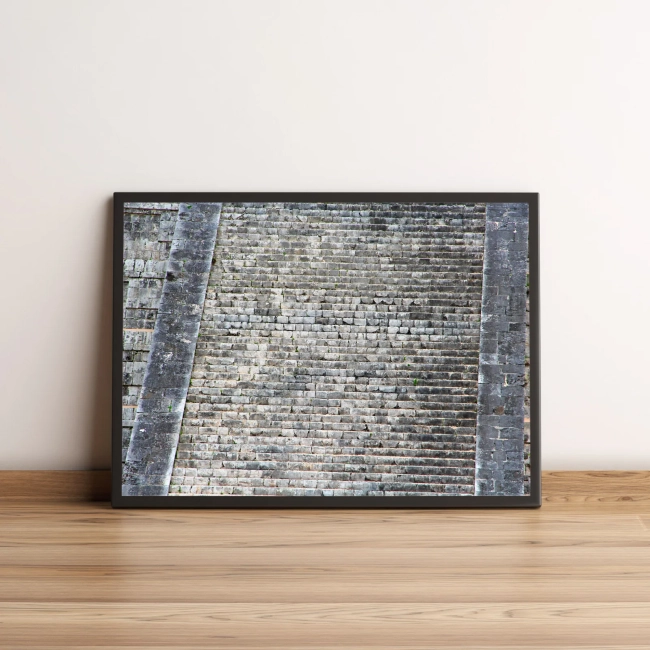 Quadro Decorativo Escadaria de Pedra Antiga Cinza 2074